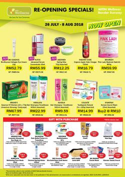 AEON Wellness Bandar Sunway Re-Opening Promotion (26 July 2018 - 8 August 2018)