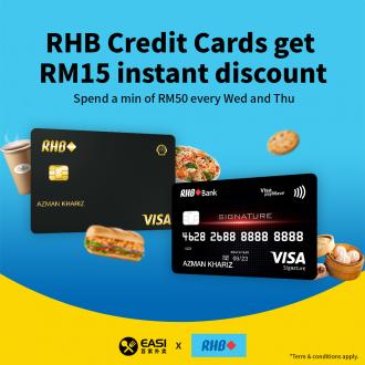EASI RHB Credit Card RM15 Instant Discount Promotion (1 September 2022 - 31 May 2023)