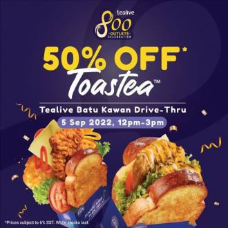 Tealive Batu Kawan Drive-Thru Opening Promotion 50% OFF Toastea (5 September 2022)