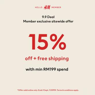 H&M Online 9.9 Sale 15% OFF & FREE Shipping (9 September 2022)
