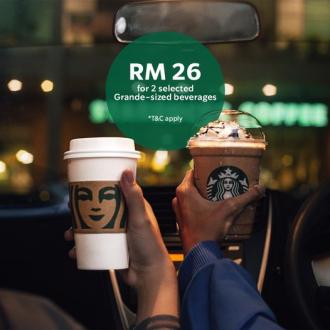 Starbucks 2 Grande-Sized Beverages @ RM26 Promotion (10 September 2022 - 11 September 2022)
