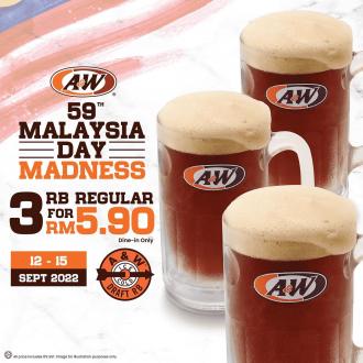 A&W Malaysia Day Promotion 3 RB @ RM5.90 (12 September 2022 - 15 September 2022)