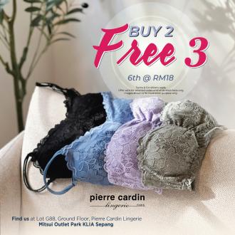 Pierre Cardin Lingerie Buy 2 FREE 3 Promotion at Mitsui Outlet Park (valid until 30 September 2022)