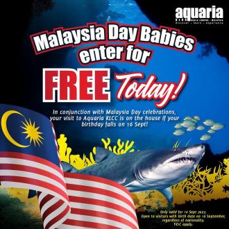 Aquaria KLCC Malaysia Day Babies FREE Entry Promotion (16 Sep 2022)