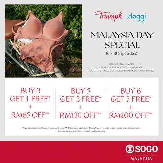 SOGO Triumph & Sloggi Malaysia Day Sale (16 September 2022 - 18 September 2022)