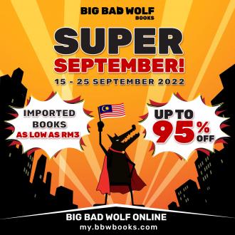 Big Bad Wolf Online Super September Promotion Up To 95% OFF (15 Sep 2022 - 25 Sep 2022)