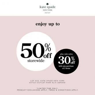 Kate Spade Malaysia Day Sale 50% OFF at Mitsui Outlet Park (16 September 2022 - 16 September 2022)