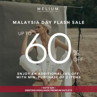 Melium Designer Malaysia Day Sale Up To 60% OFF at Genting Highlands Premium Outlets (16 September 2022 - 18 September 2022)