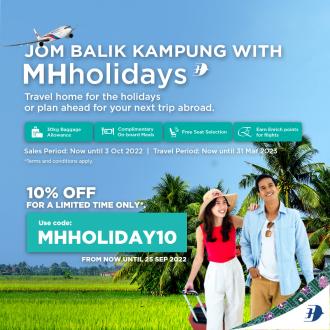 Malaysia Airlines Balik Kampung 10% OFF Promotion (valid until 25 Sep 2022)