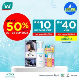 Watsons Online Kao Brand Day Sale Up To 50% OFF (20 September 2022 - 22 September 2022)