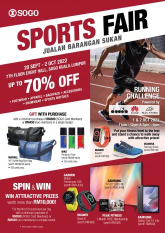 SOGO Kuala Lumpur Sports Fair Sale Up To 70% OFF (20 September 2022 - 2 October 2022)