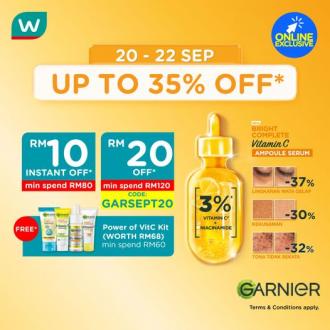 Watsons Online Garnier Brand Day Sale Up To 35% OFF (20 September 2022 - 22 September 2022)