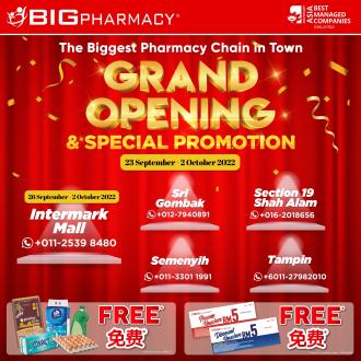 Big Pharmacy 5 Stores Opening & Special Promotion (23 September 2022 - 2 October 2022)