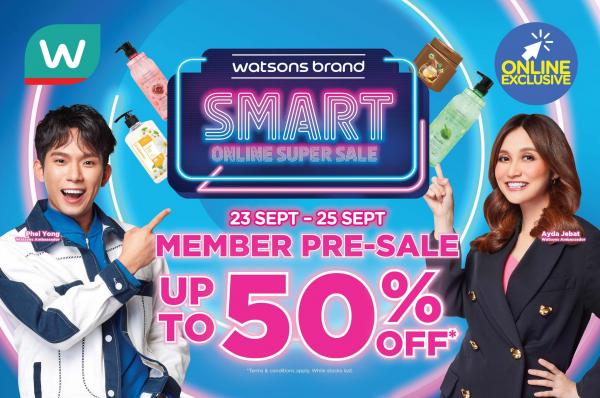 Watsons Online Watsons Brand Member Pre-Sale Up To 50% OFF (23 September 2022 - 25 September 2022)