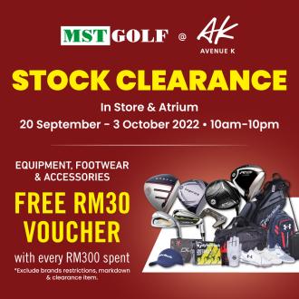 MST Golf Avenue K Stock Clearance Sale (20 September 2022 - 3 October 2022)
