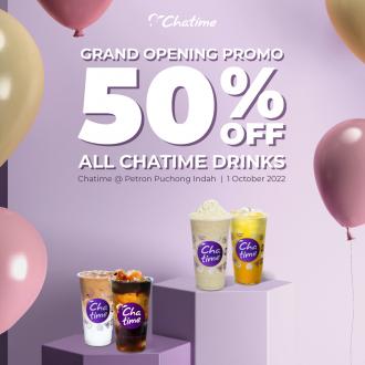 Chatime Petron Puchong Indah 50% OFF Opening Promotion (1 October 2022 - 1 October 2022)
