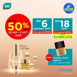 Watsons Online Clinelle Promotion Up To 50% OFF (30 September 2022 - 3 October 2022)