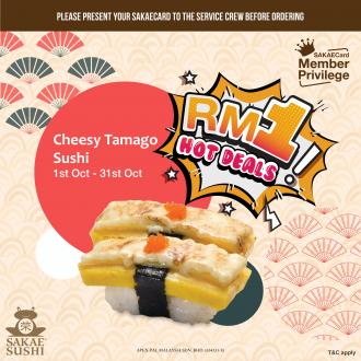 Sakae Sushi Member Cheesy Tamago Sushi @ RM1 Promotion (1 Oct 2022 - 31 Oct 2022)