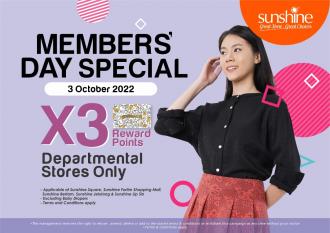Sunshine Members Day Promotion 3X Reward Points (3 October 2022)
