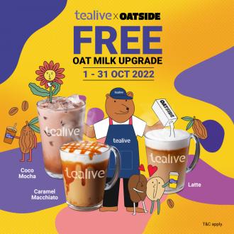 Tealive X Oatside FREE Oat Milk Upgrade Promotion (1 October 2022 - 31 October 2022)