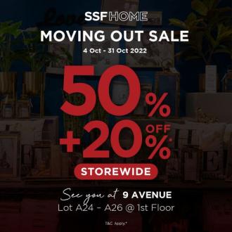 SSF 9 Avenue Moving Out Sale 50% OFF + 20% OFF (4 October 2022 - 31 October 2022)
