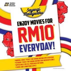 Golden Screen Cinemas Movies for RM10 Everyday (2 August 2018 - 26 September 2018)