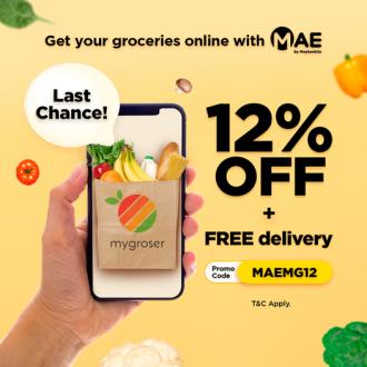 MyGroser Maybank MAE 12% OFF + FREE Delivery Promotion (valid until 14 October 2022)