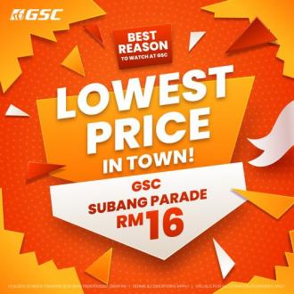 GSC Subang Parade Ticket @ RM16 Flat Price Promotion