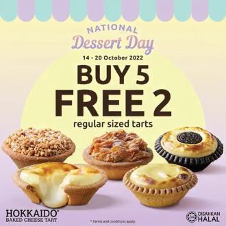Hokkaido Baked Cheese Tart National Dessert Day Buy 5 FREE 2 Promotion (14 October 2022 - 20 October 2022)
