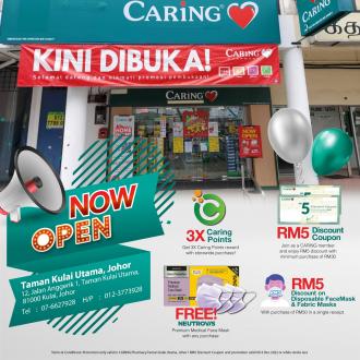 Caring Pharmacy Taman Kulai Utama Grand Opening Promotion (14 Oct 2022 - 4 Dec 2022)