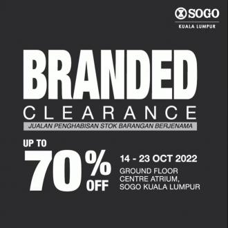 SOGO Kuala Lumpur Branded Clearance Sale Up To 70% OFF (14 October 2022 - 23 October 2022)