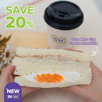 CU Tuna Mayo Egg Combo Sandwich 20% OFF Promotion (17 Oct 2022 - 23 Oct 2022)