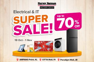 Harvey Norman Factory Outlet Electrical & IT Super Sale Up To 70% OFF (19 October 2022 - 1 November 2022)