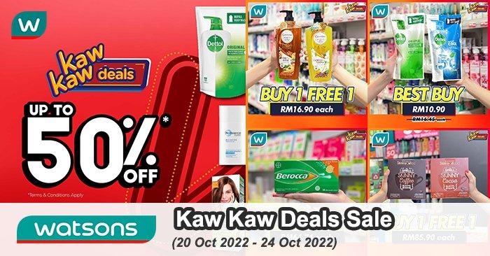 Watsons Kaw Kaw Deals Sale Up To 50% OFF (20 Oct 2022 - 24 Oct 2022)