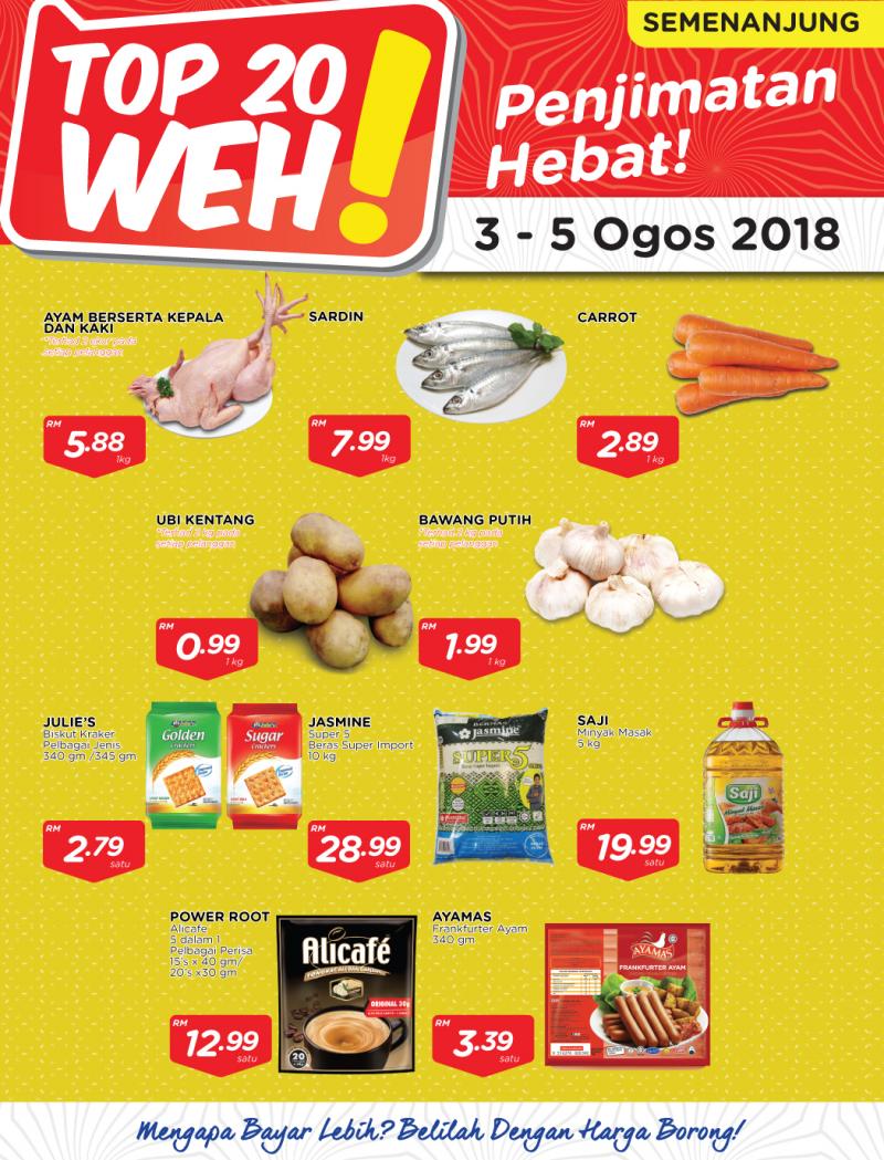 MYDIN TOP 20 WEH Promotion (3 August 2018 - 5 August 2018)