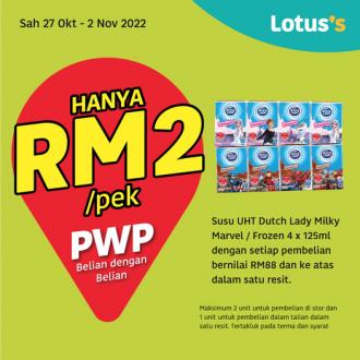 Lotus's Dutch Lady UHT Milk for RM2 PWP Promotion (27 Oct 2022 - 2 Nov 2022)