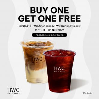HWC Coffee Pavilion KL Buy 1 FREE 1 Opening Promotion (28 Oct 2022 - 28 Oct 2022)