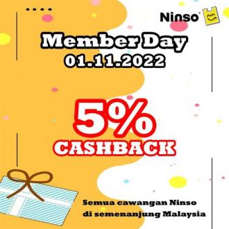 Ninso Member Day 5% Cashback Promotion (1 November 2022)