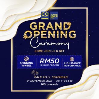 Colegacy Concept Store Palm Mall Seremban FREE RM50 Voucher Opening Promotion (6 November 2022)