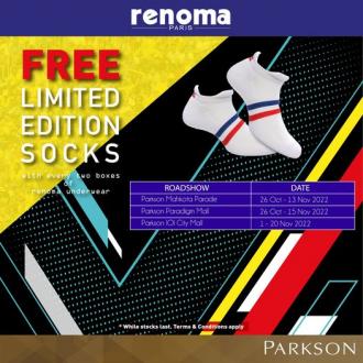 Parkson Renoma FREE Limited Edition Socks Promotion (26 October 2022 - 20 November 2022)