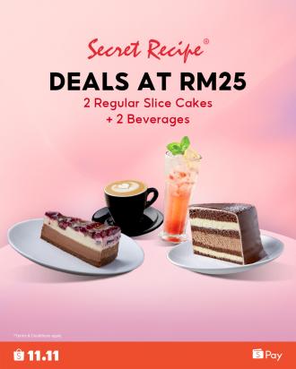 Secret Recipe ShopeePay Promotion 2 Cakes + 2 Beverages for RM25 (31 December 9999)