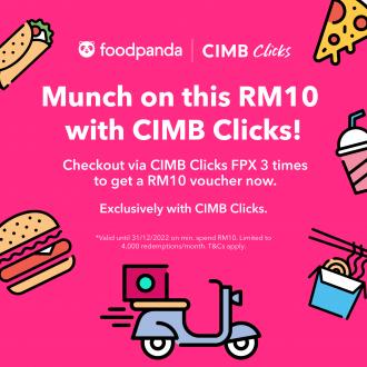 FoodPanda CIMB Click FPX 3 X RM10 Voucher Promotion (valid until 31 December 2022)