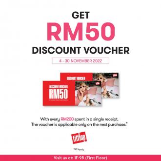 Fitflop Queensbay Mall FREE RM50 Discount Voucher Promotion (4 November 2022 - 30 November 2022)