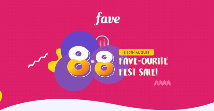 Fave: 8.8 Fave Ourite Fest Sale Discount Up To 88% (8 August 2018 - 10 August 2018)