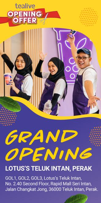 Tealive Lotus's Teluk Intan Opening Promotion (12 November 2022 - 16 November 2022)