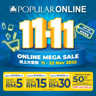 POPULAR Online 11.11 Sale Up To 80% OFF (11 November 2022 - 22 November 2022)