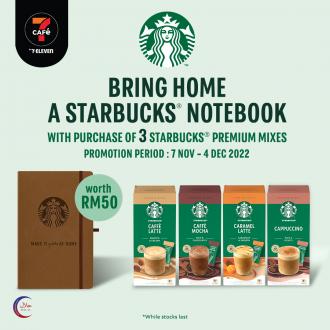 7 Eleven 7CAFe Starbucks FREE Notebook Promotion (7 November 2022 - 4 December 2022)