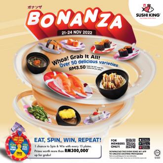 Sushi King Bonanza Promotion Sushi for RM3.50 (21 November 2022 - 24 November 2022)