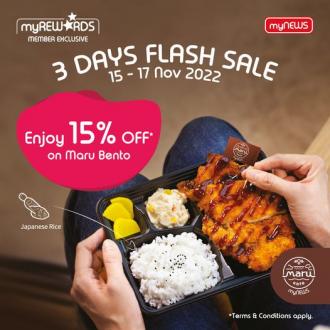 myNEWS 3 Days Flash Sale Maru Bento 15% OFF (15 November 2022 - 17 November 2022)
