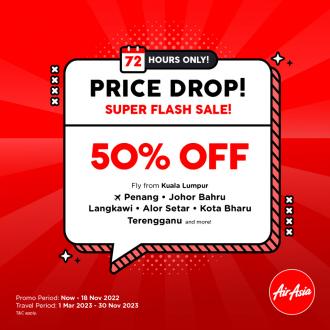 Airasia Super App Price Drop Super Flash Sale (16 November 2022 - 18 November 2022)